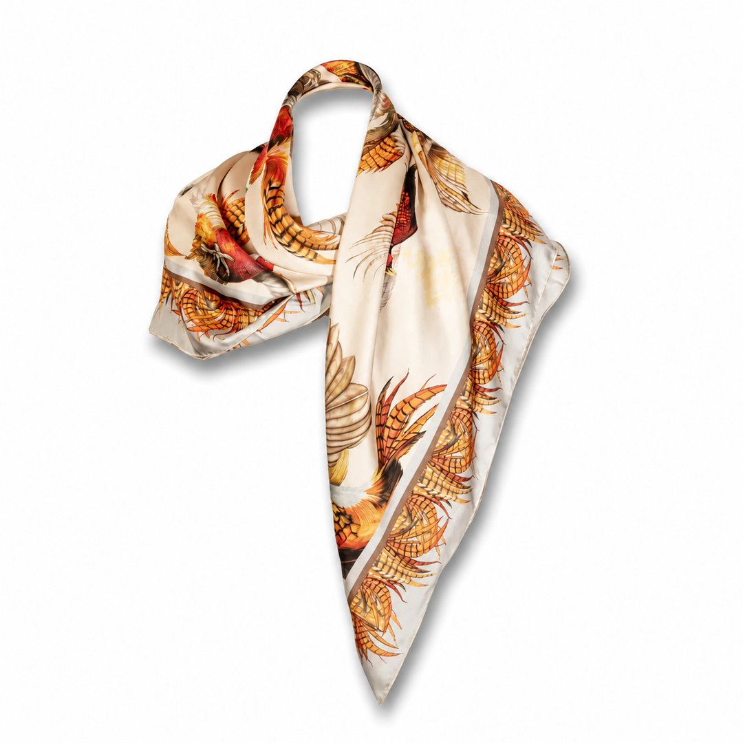 Clare Haggas Silk Scarf - Turf War - Large Square
