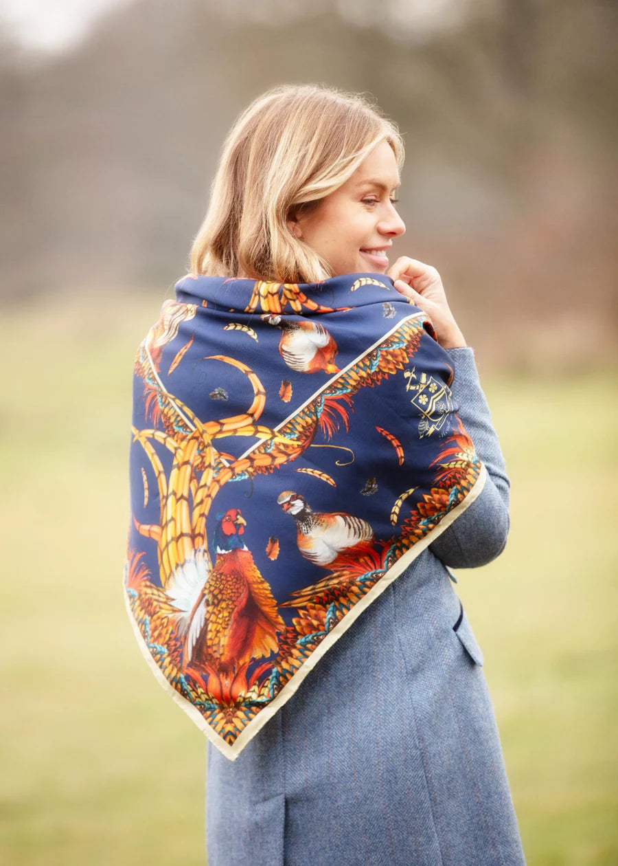 Clare Haggas Silk Scarf - Heads or Tails - Large Square