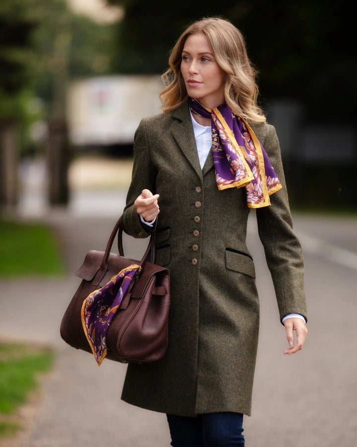 Clare Haggas Silk Scarf - Grouse Misconduct - Narrow