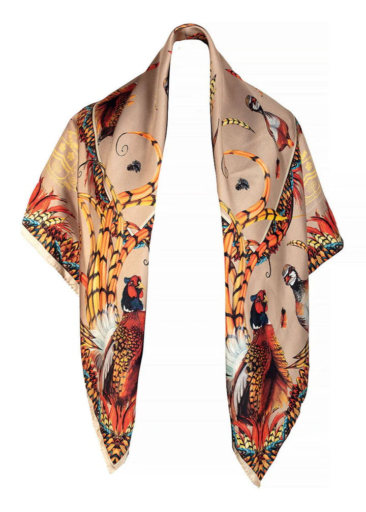 Clare Haggas Silk Scarf - Heads or Tails - Large Square