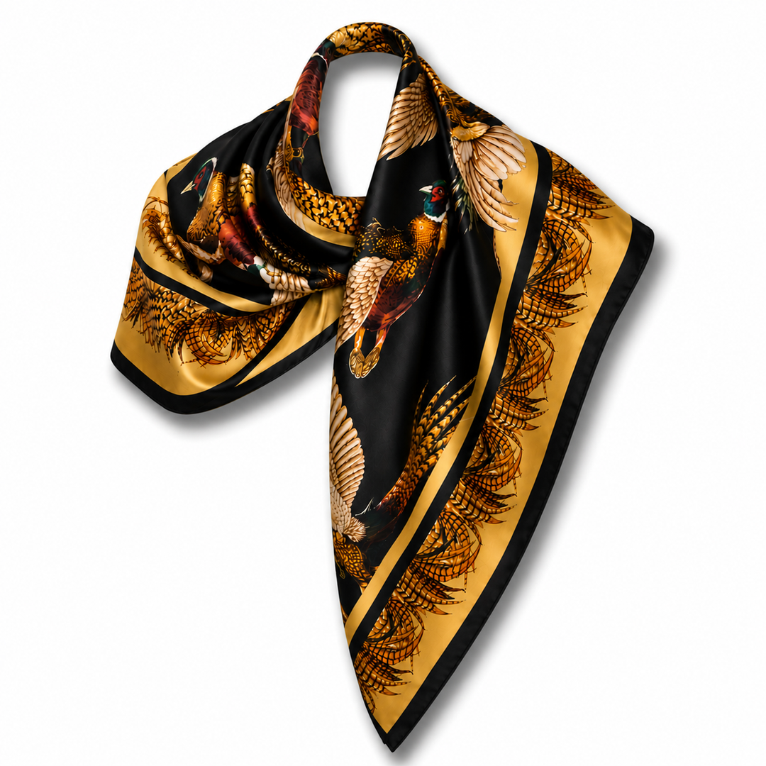 Clare Haggas Silk Scarf - Turf War - Large Square