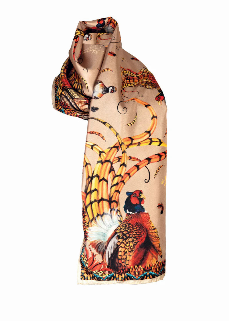Clare Haggas Silk Scarf - Heads or Tails - Narrow