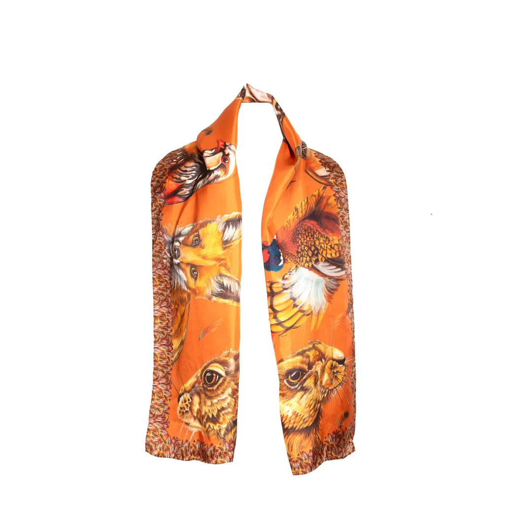 Clare Haggas Silk Scarf - A Head Of The Game - Narrow