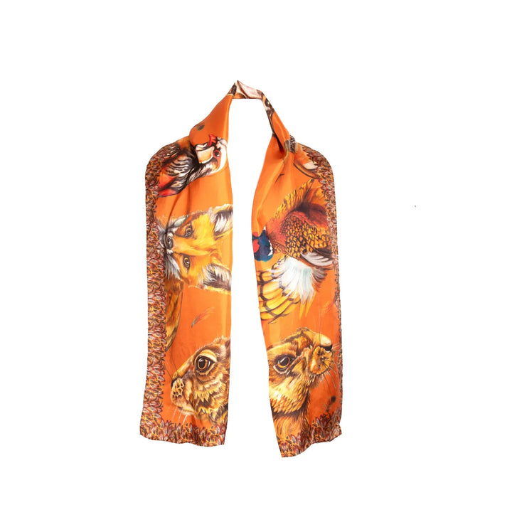 Clare Haggas Silk Scarf - A Head Of The Game - Narrow