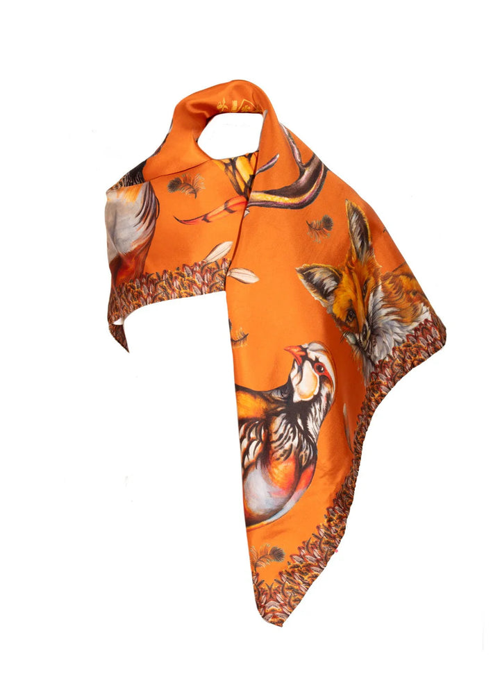 Clare Haggas Silk Scarf - A Head Of The Game - Large Square