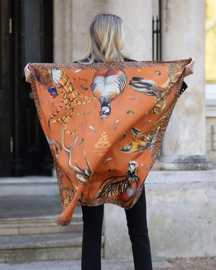Clare Haggas Silk Scarf - A Head Of The Game - Large Square