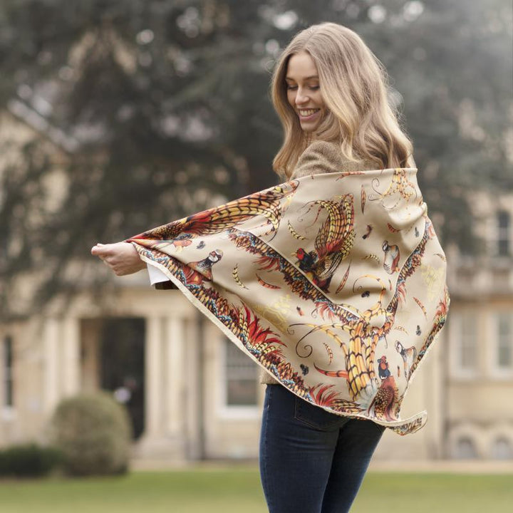 Clare Haggas Silk Scarf - Heads or Tails - Large Square
