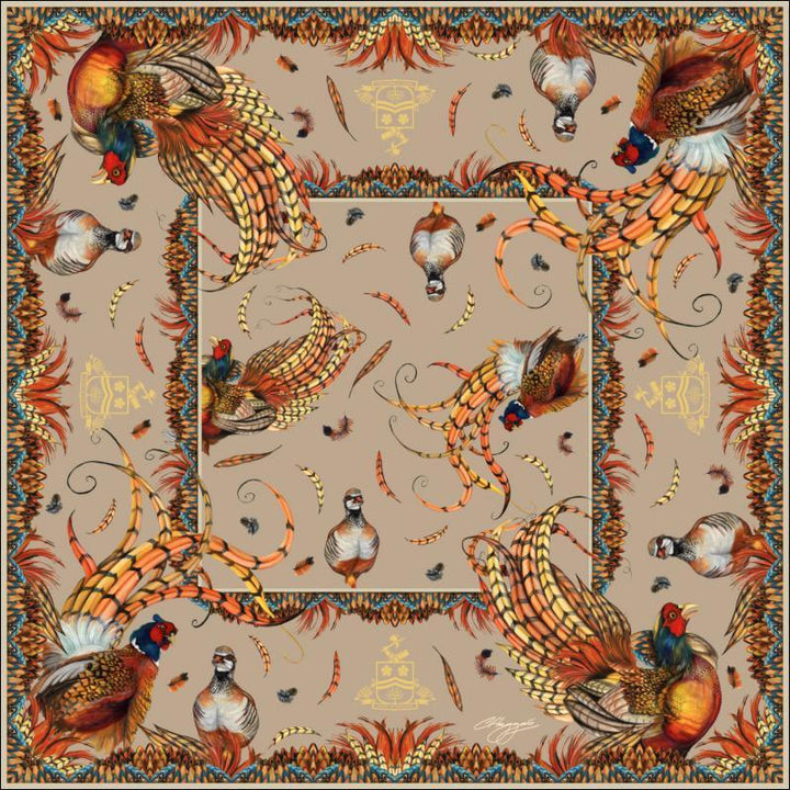 Clare Haggas Silk Scarf - Heads or Tails - Large Square