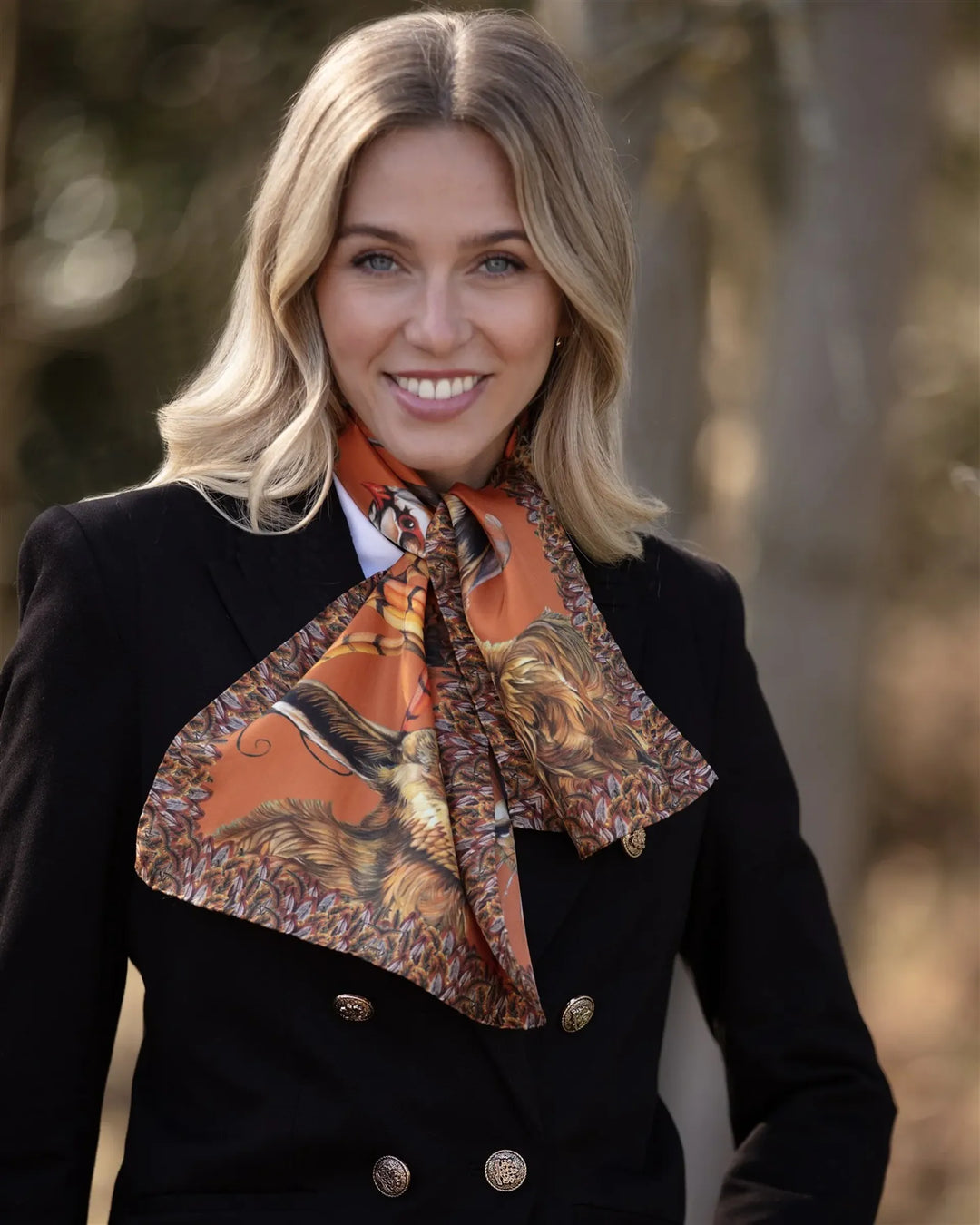 Clare Haggas Silk Scarf - A Head Of The Game - Narrow