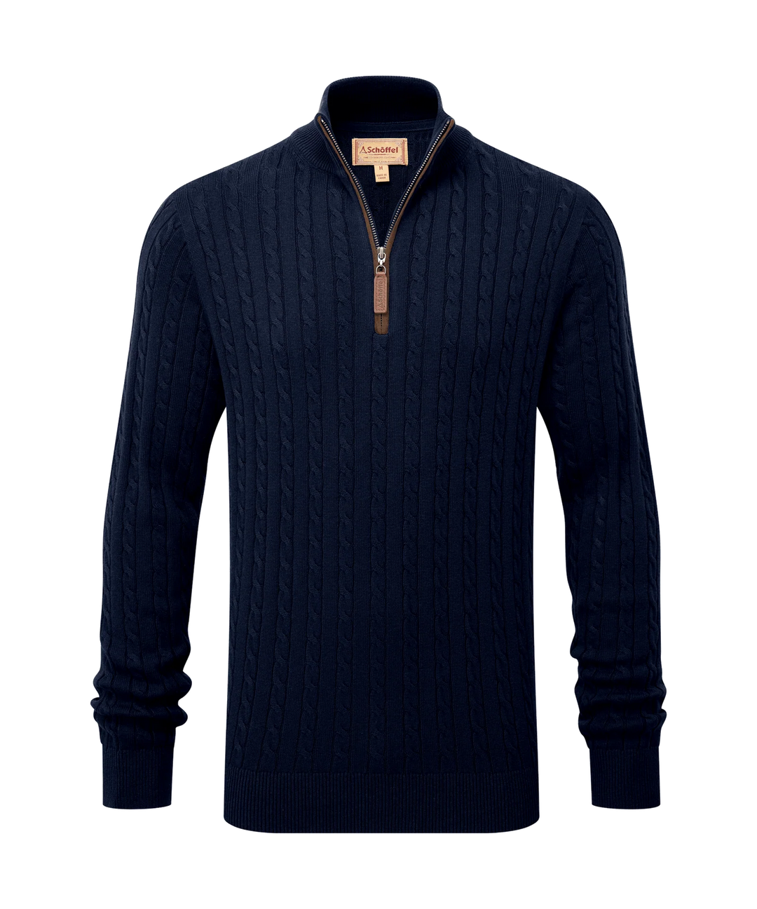 Calton Cotton Cashmere Cable Quarter  Zip Jumper